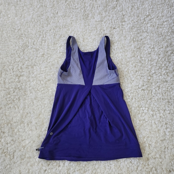 Lululemon Athletica Run Ta Ta TopperTank Cool Breeze Tank Top Purple Stripe Sz 4 - Picture 8 of 9